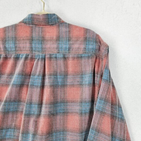 Orvis Shirt Mens XL Washed Red Blue Plaid Button Up Pocket Long Sleeve Cotton - Picture 9 of 9